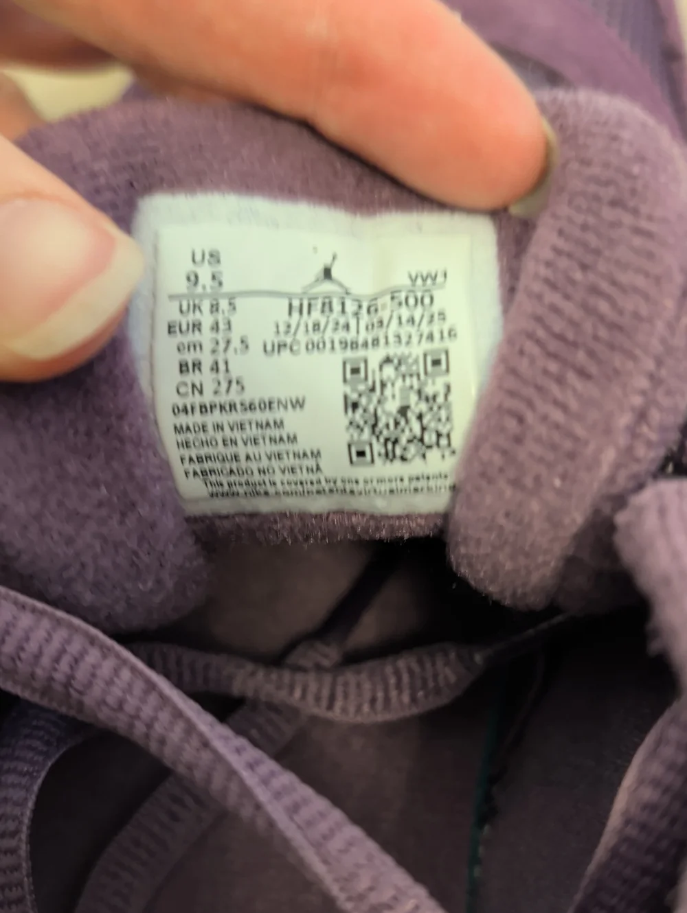 Air Jordan 4 RM “Grimace” Vintage Purple – Men’s 9.5 – HF8126-500